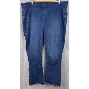 NYDJ Plus Size Jeans Women’s 2X 20W 22W Pull On Slim Boot Medium Wash
